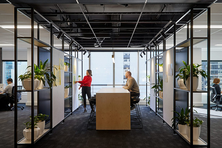 時尚黑白灰城市規劃設計公司辦公室裝修設計效果圖