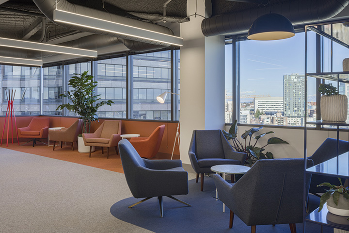 1200平時尚多彩醫療科技公司辦公室休閑區裝修設計案例