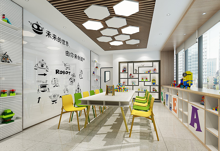 高思STEAM機器人編程教育培訓教室裝修設計方案