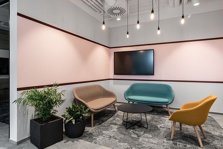 鄭州辦公室裝修玩轉色彩 涂料公司創意辦公室休閑洽談區裝修方案 鄭州辦公室裝修玩轉色彩 涂料公司創意辦公室休閑洽談區裝修方案