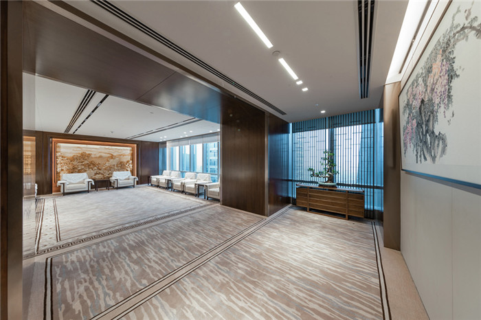 中建八局9000平高端中式總部辦公室接待區(qū)裝修設(shè)計案例 中建八局9000平高端中式總部辦公室接待區(qū)裝修設(shè)計案例