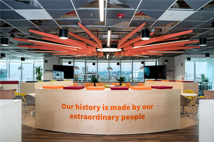 前臺設計-時尚活潑的劍橋大學出版社辦公室升級改造裝修方案 前臺設計-時尚活潑的劍橋大學出版社辦公室升級改造裝修方案