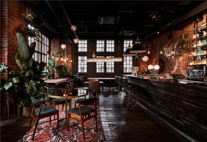 酒吧吧臺設(shè)計(jì)-鄭州餐飲裝修公司推薦復(fù)古紅磚懷舊風(fēng)小酒館設(shè)計(jì)方案