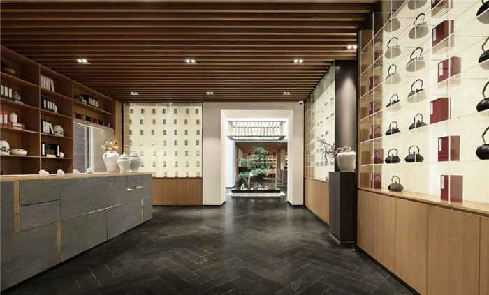 茶會所展示區(qū)裝修設(shè)計-鄭州茶樓裝修公司分享別具東方氣質(zhì)的茶室裝修案例