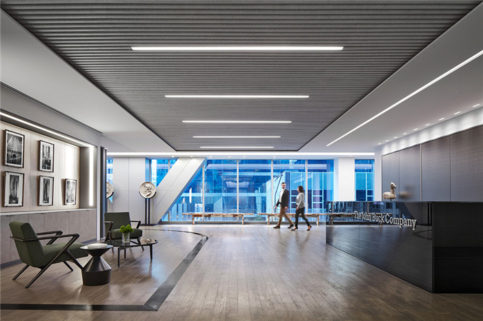 接待大廳裝修設計-如藝術畫廊般高品質房地產開發公司辦公樓裝修方案