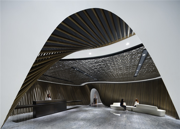 前臺裝修設計-綠地集團上海總部辦公室裝修  引領智慧辦公設計風尚