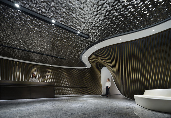 前廳裝修設計-綠地集團上海總部辦公室裝修  引領智慧辦公設計風尚