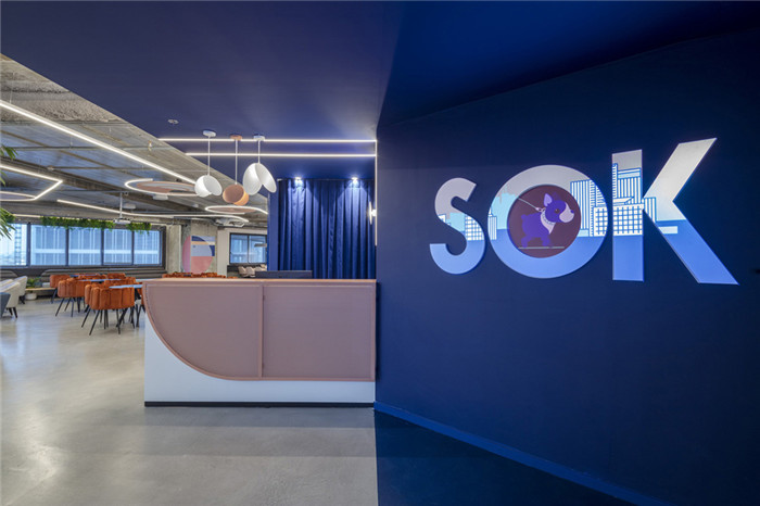 辦公室入口設計-趣味十足的8000平構成藝術聯合辦公裝修設計方案