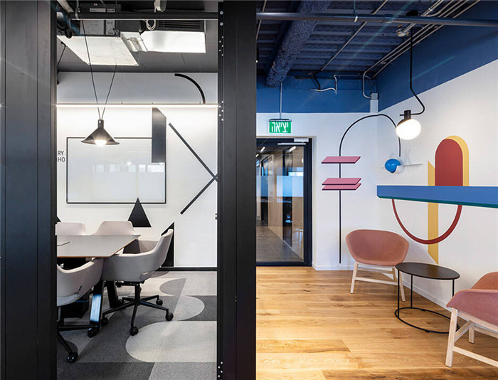 辦公室隔斷裝修-趣味十足的8000平構成藝術聯合辦公裝修設計方案