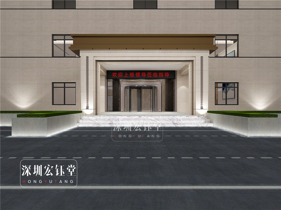 河南躍薪集團(tuán)辦公樓入口門頭裝修效果圖-鄭州宏鈺堂辦公樓裝修公司 河南躍薪集團(tuán)辦公樓入口門頭裝修效果圖-鄭州宏鈺堂辦公樓裝修公司