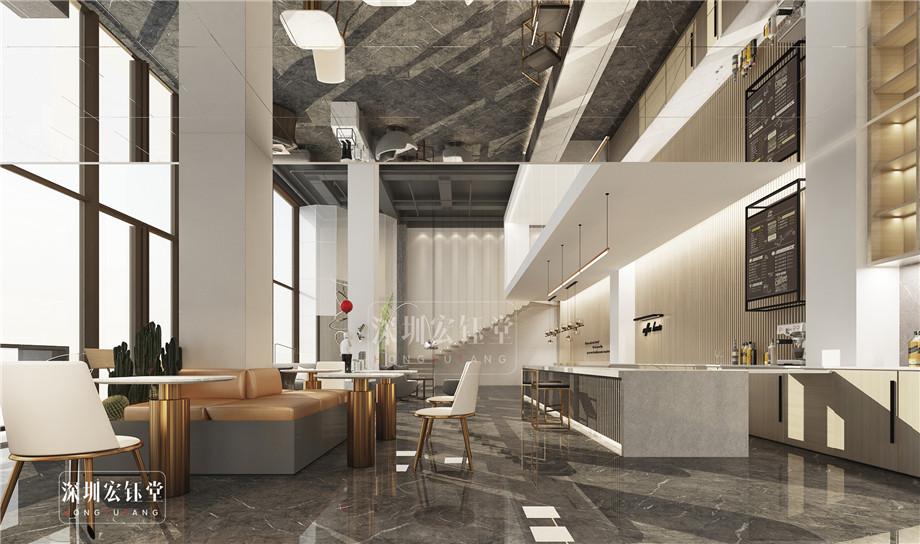 咖啡廳裝修設計-河南沃牛生物科技辦公樓裝修效果圖