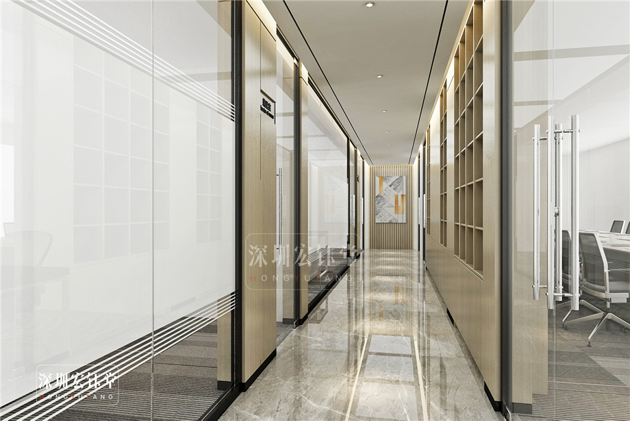 走廊裝修設計-咖啡廳裝修設計-河南沃牛生物科技辦公樓裝修效果圖