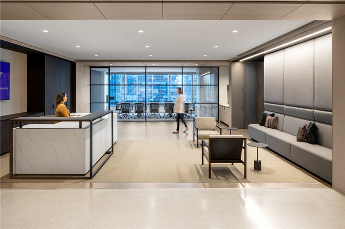 前臺接待區裝修-簡潔高效的國外律師事務所裝修設計方案